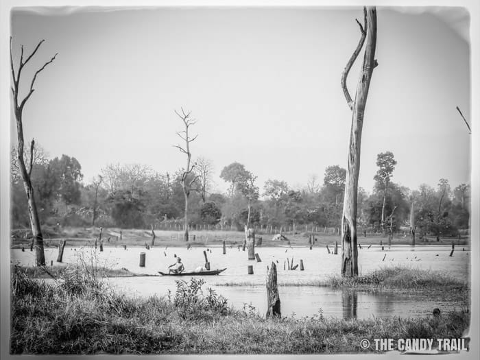 Fisherman on Ta Mok's lake in the middle of the former Khmer Rouge stronghold of Anlong Veng