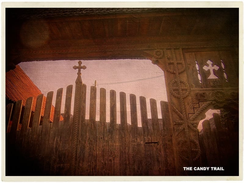 traditional ornately carved gates botiza maramures romania