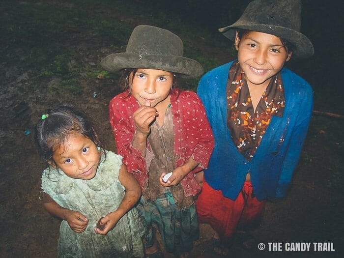 young girls on vilcabamba trek route peru