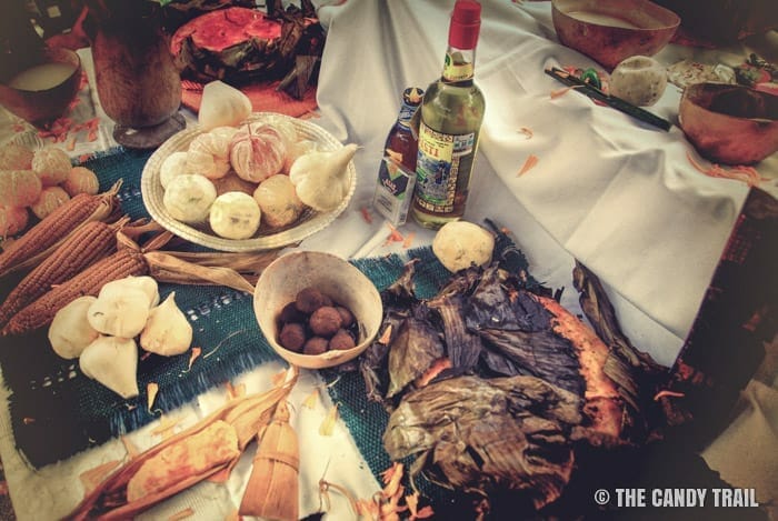maya food and drink offering on hanal pixan mexico