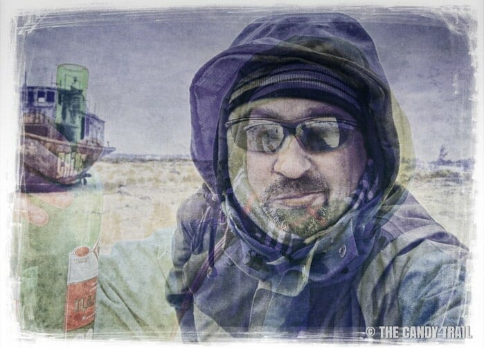 michael-robert-powell traveler at aral sea cemetery of ships at moynaq in uzbekistan