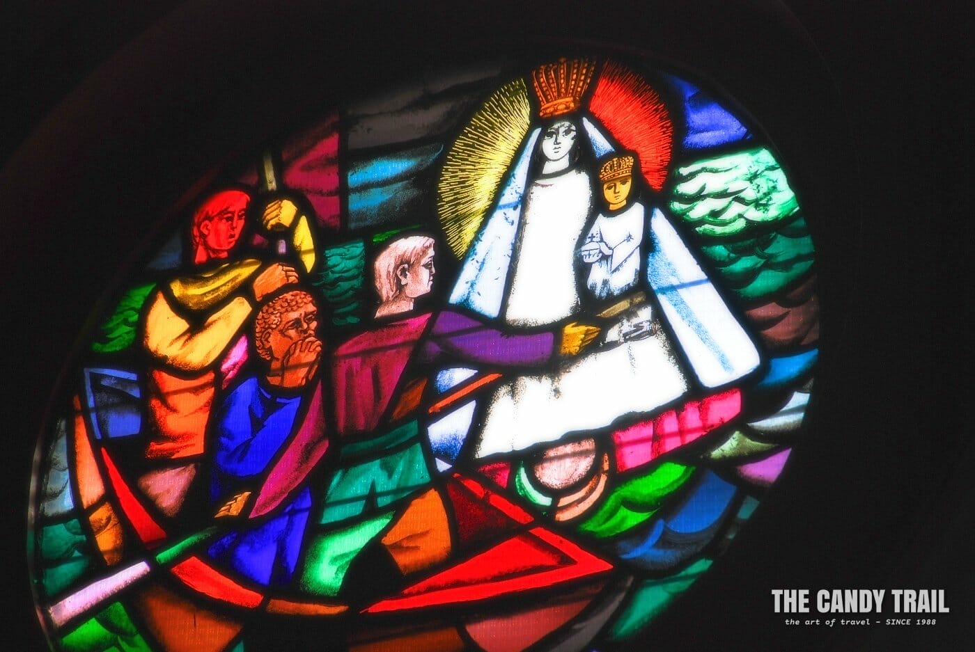 stained glass window black virgin el cobre cuba