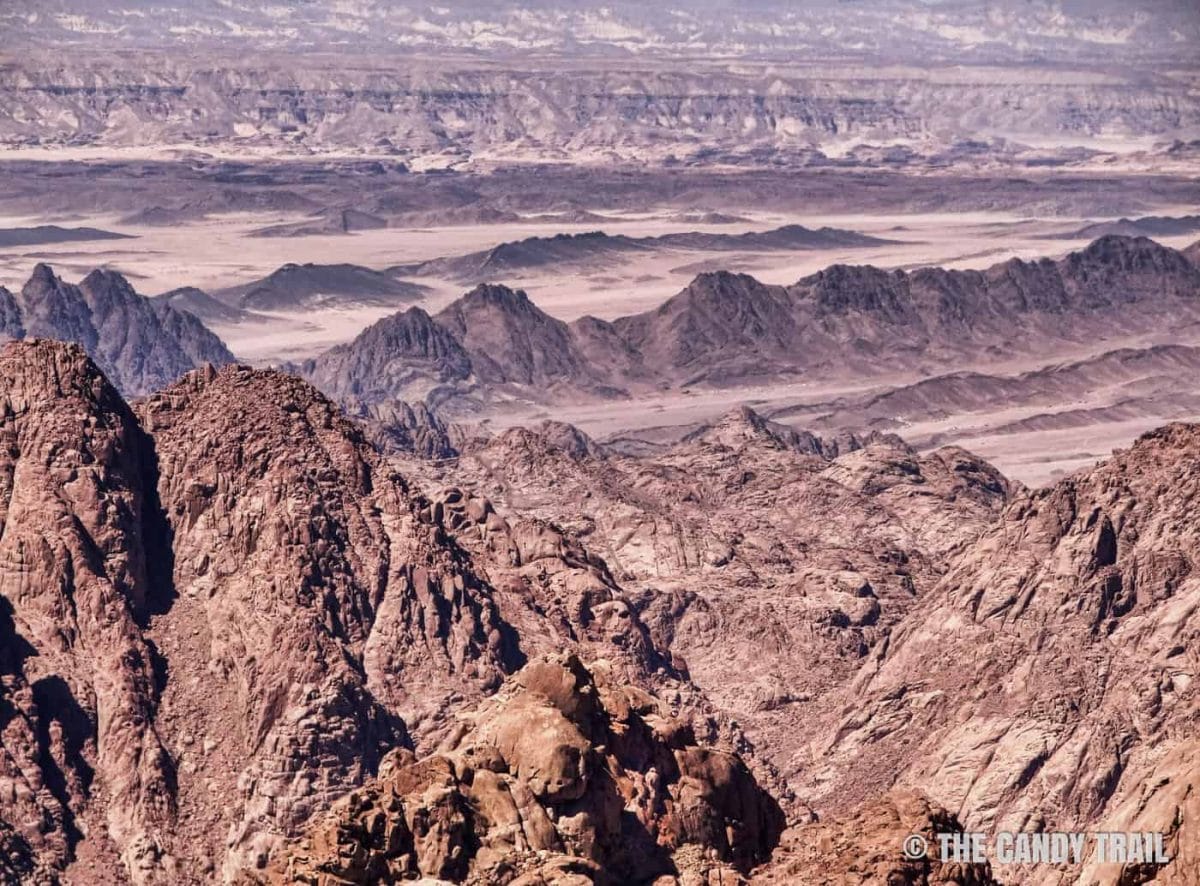 desert-mountain ranges from top of mount sinai in egypt