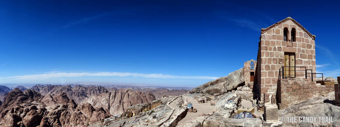 Mount Sinai Chapel and mountain vista egypt