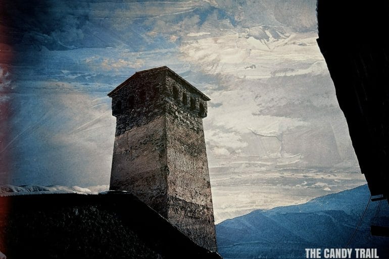 ancient-stone-tower-against sky-mestia-georgia