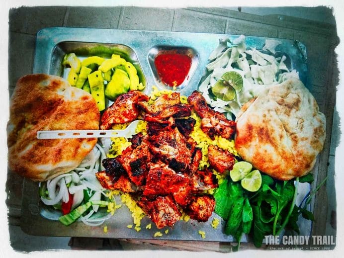 BBQ chicken sudanese food at kassala market in sudan