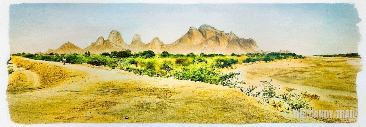 panorama of gash river and taka mountains near kassala in western sudan
