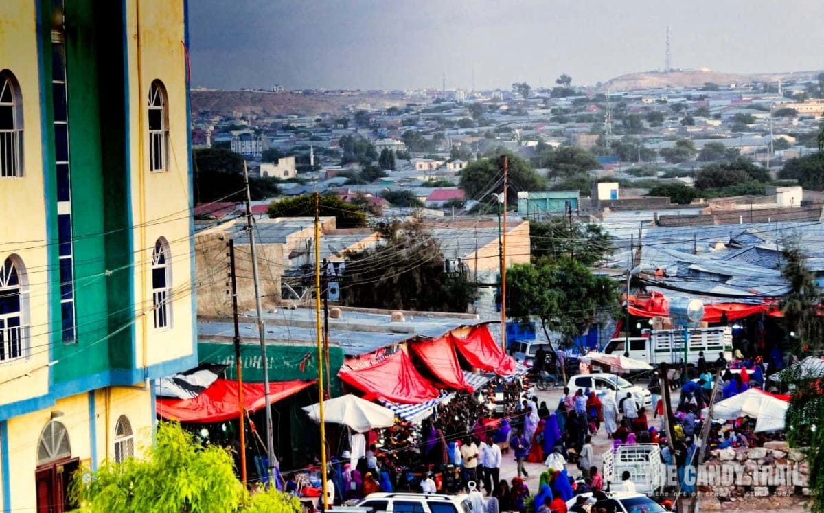 hargeisa market looking from my hotel roof-top in Somaliland