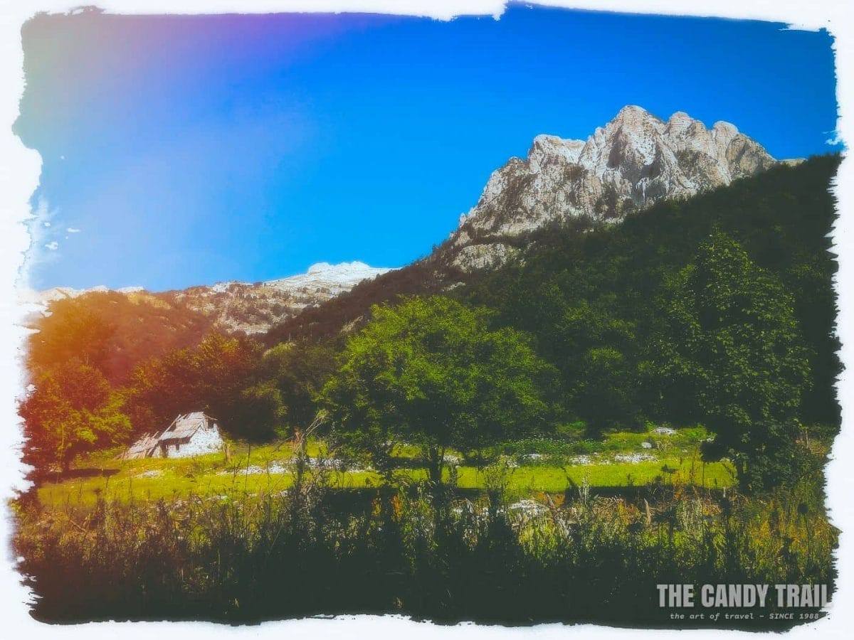 ruined farmhouse on valbona to theth hike albania