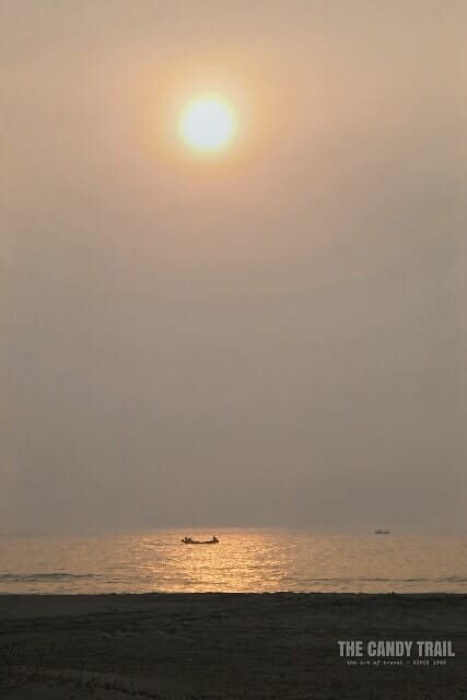 van life in china and sun rise at Golden Beach