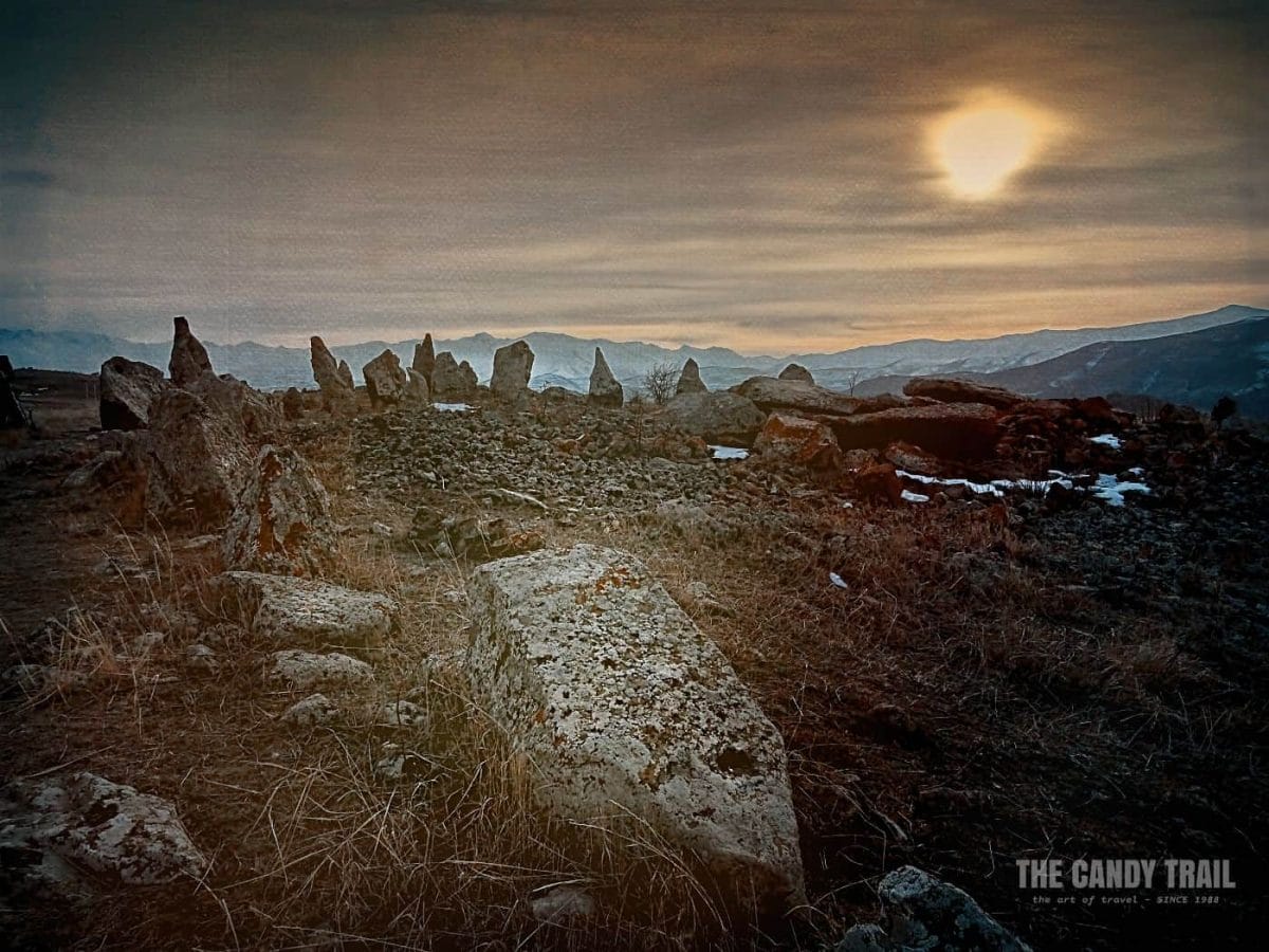 Sunset Zorats Karer Stone Circle Armenia