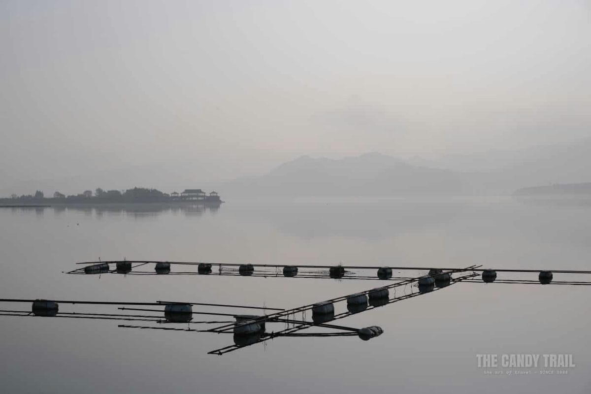 Misty Scene Chinese Side Yalu River in China