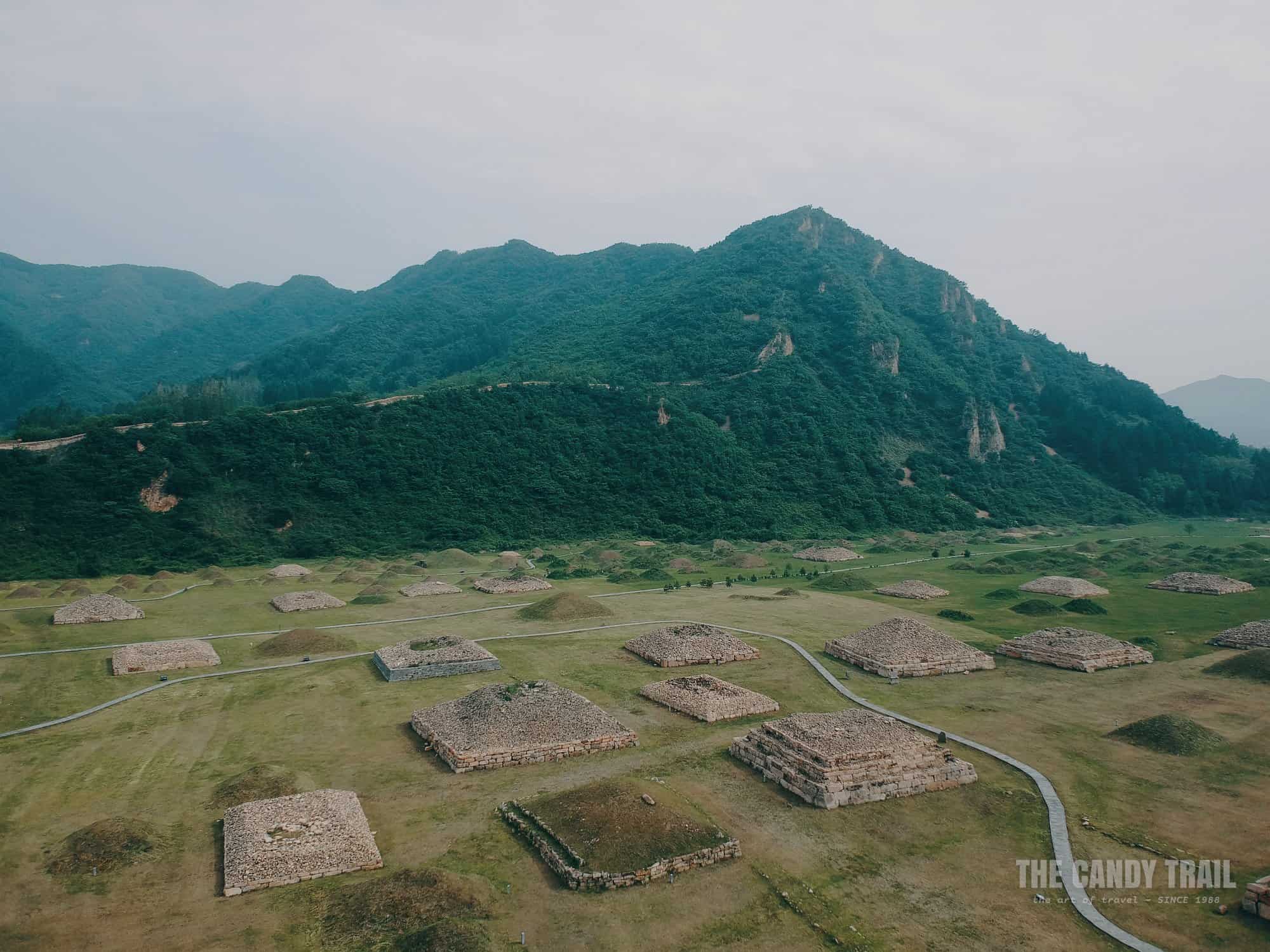Aerial Shot Tombs Wandu Mountain City China 1