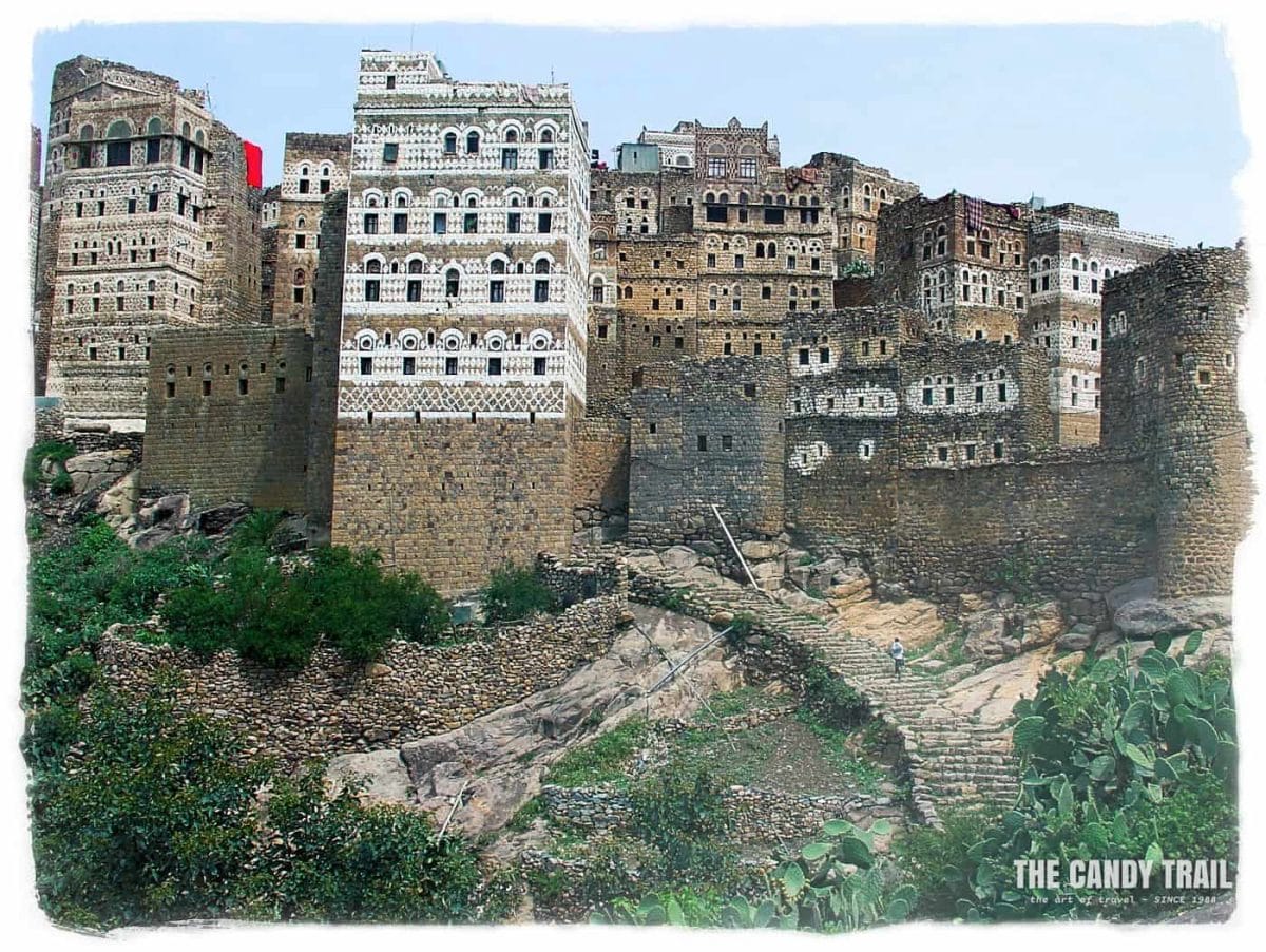 Al Hajjarah stone tower village and high walls