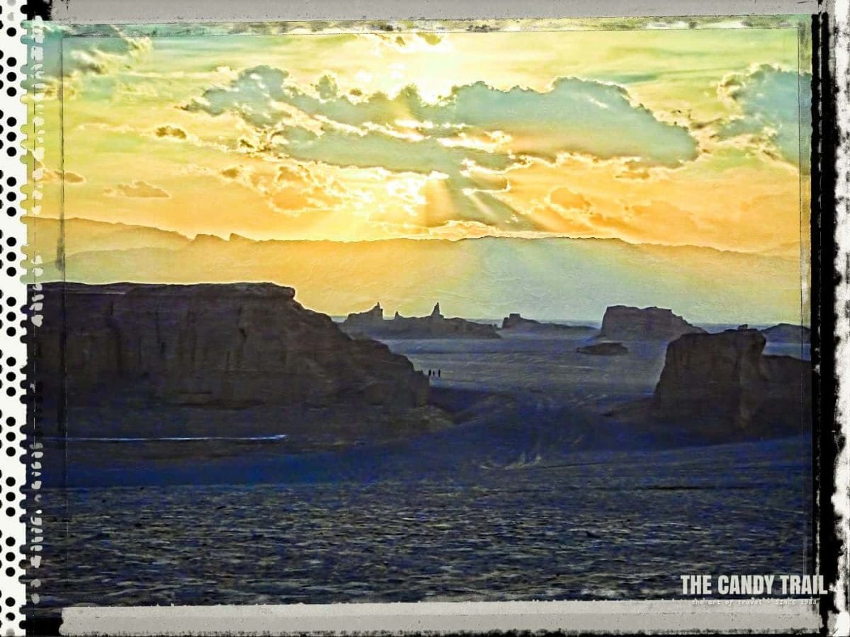 Sunset over Kaluts Lut desert Iran