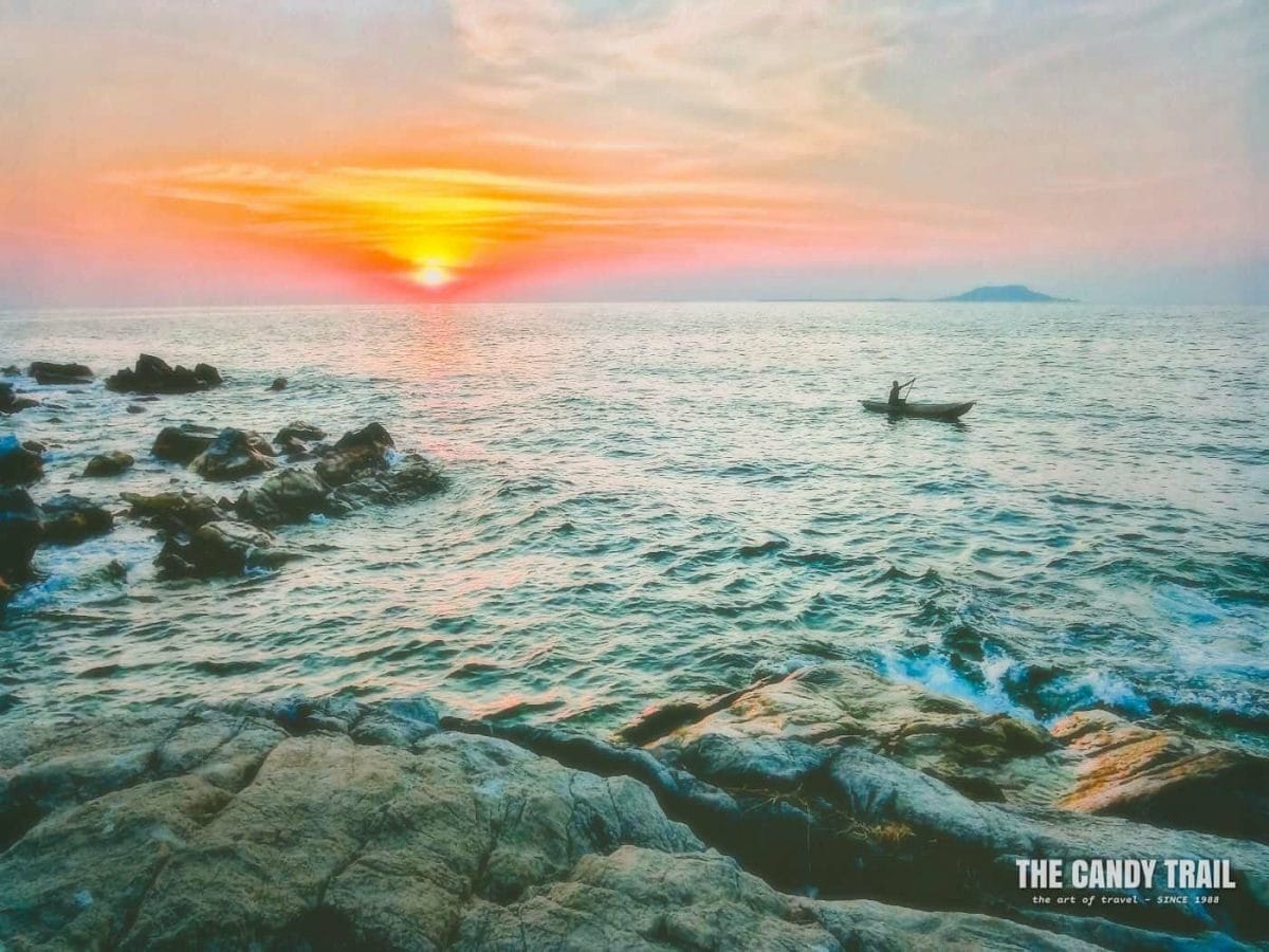 sunset at ulisa bay on likoma island malawi