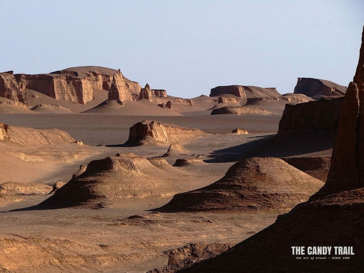 barren kaluts desert mountains in kerman province of iran