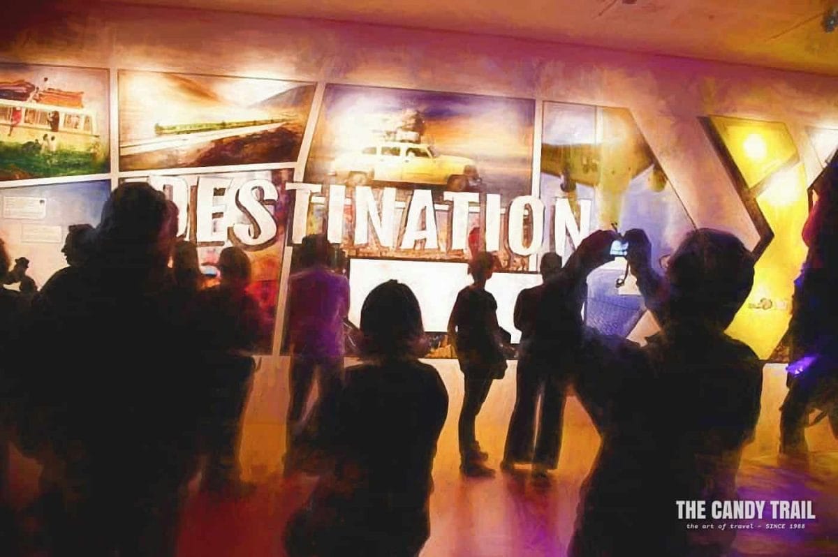 public at Destination X exhibition at Museum of World Culture Gothenburg Sweden