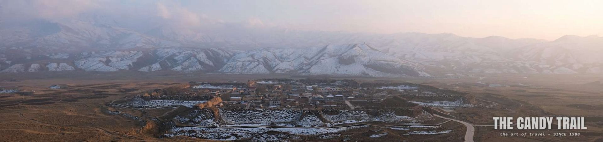 dusk octangle ancient city tibetan ganjia gansu china