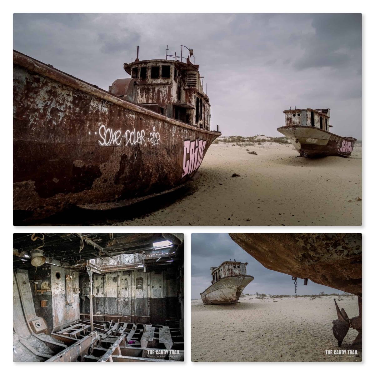 rusty ships aral sea images at moynaq in uzbekistan