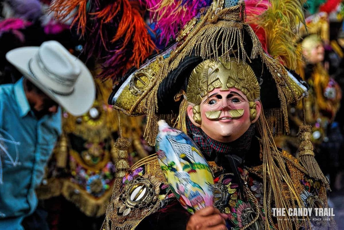 mask of performer at San Francisco de Asis festival in Guatemala