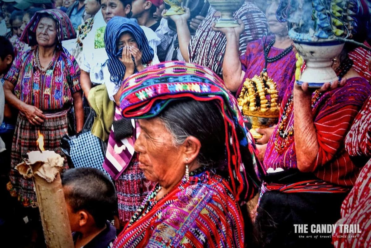 maya women pray at a festival in Guatemala
