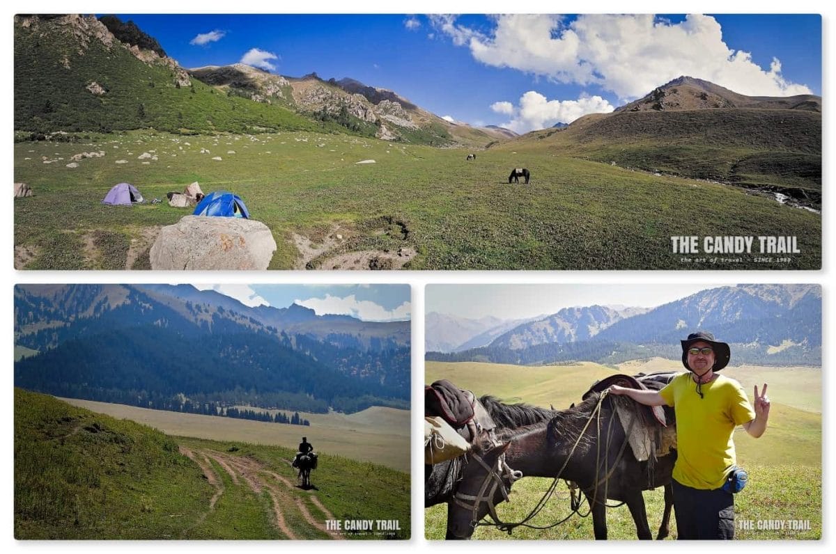 horse trekking on the ala kul lake hike in Kyrgyzstan