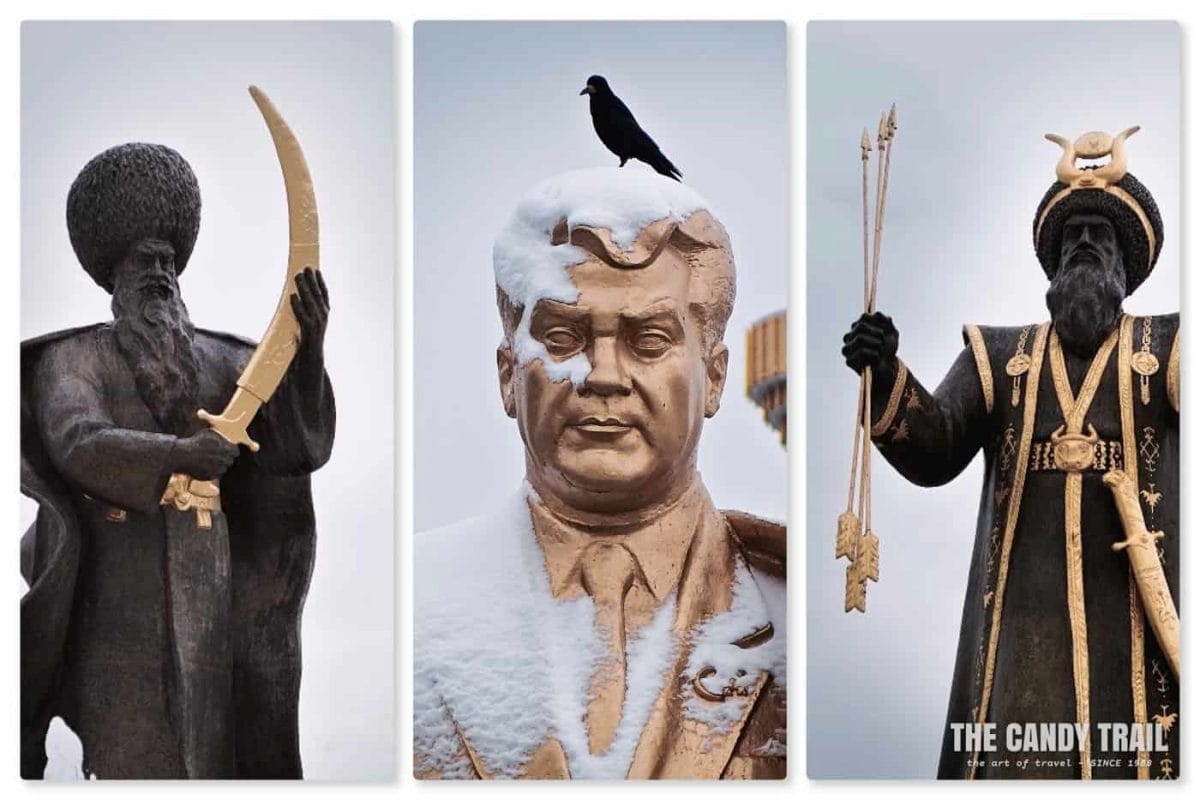 turkmen statues in ashgabat