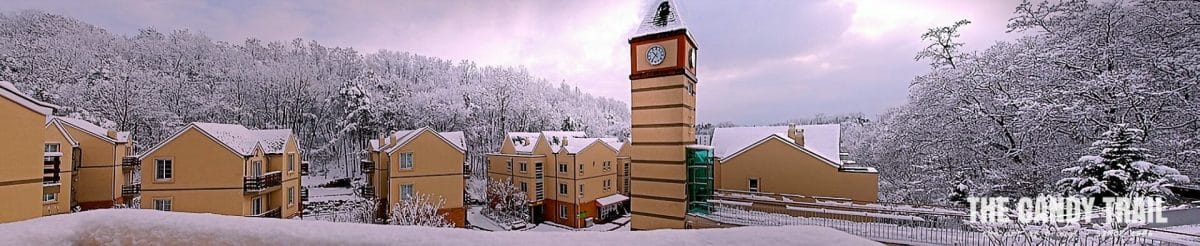 snowy seoul english village korea