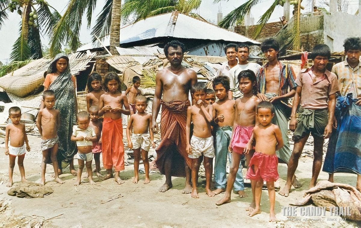 villagers gather the day after cyclone in Co'x Bazaar in Bangladesh, 1991.