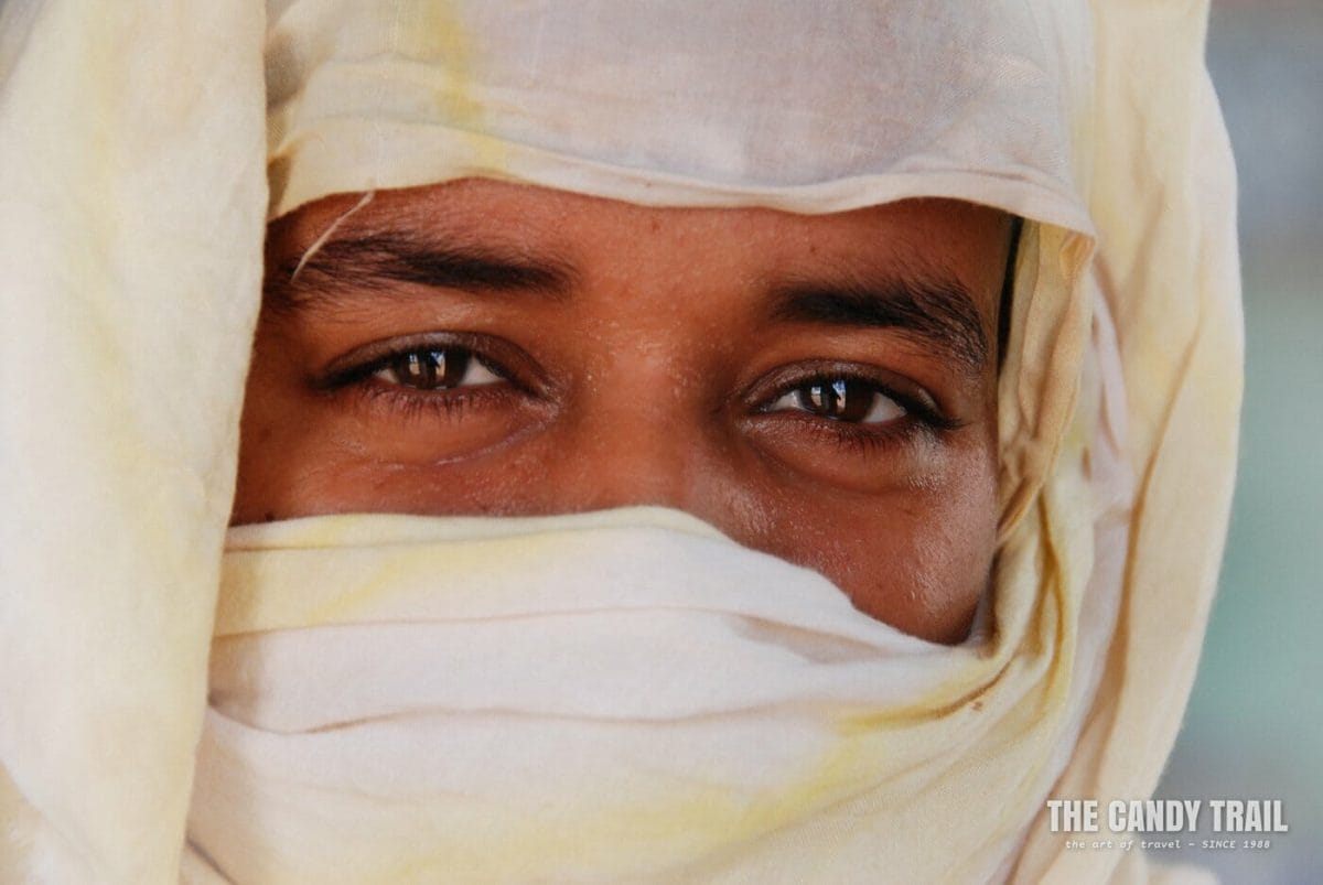 young muslim woman portrait mauritania