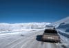 taxi snowy meghri mountain road armenia