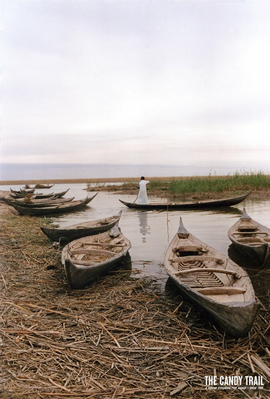 canoes and fishermen marsh arab culture in Iraq in1989