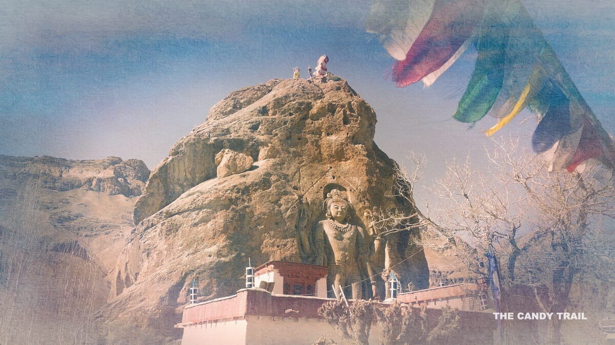 buddha rock carving ladakh