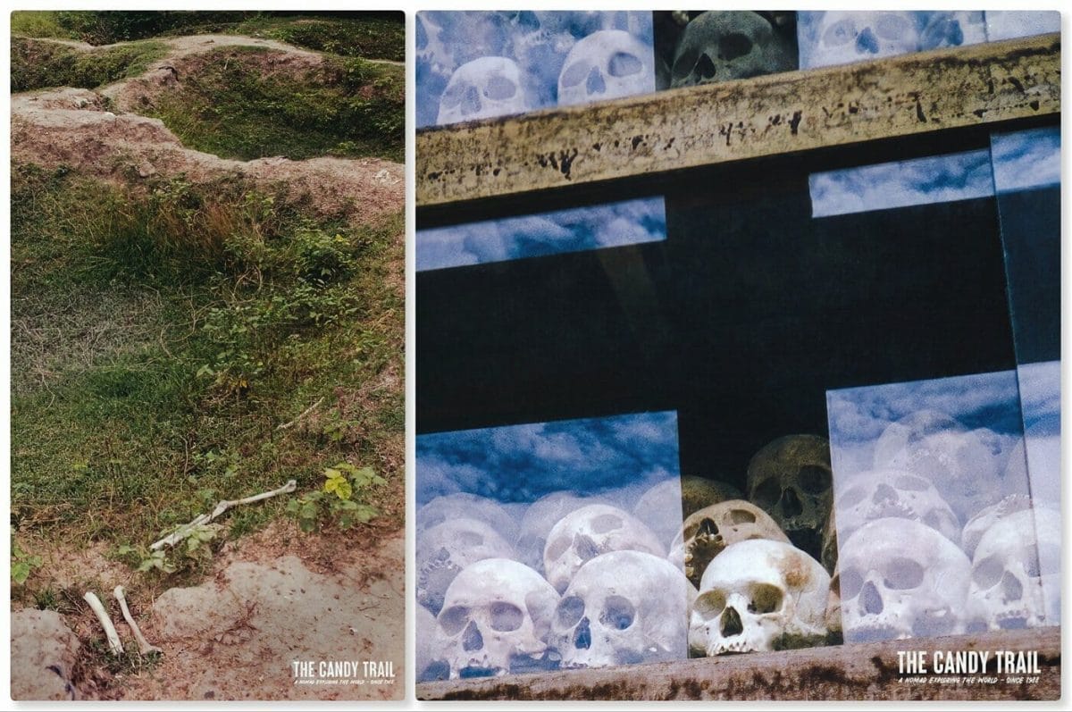 skulls at choueng ek khmer rouge killing fields in cambodia
