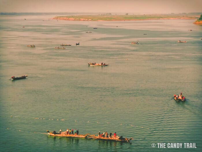 fishing boats mekong river kampong cham cambodia