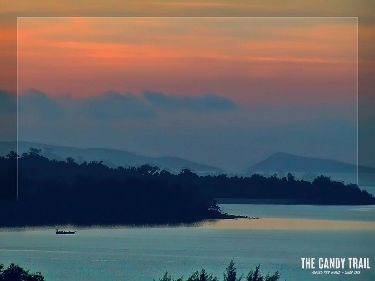 My balcony island ocean view in Cambodia at sunset