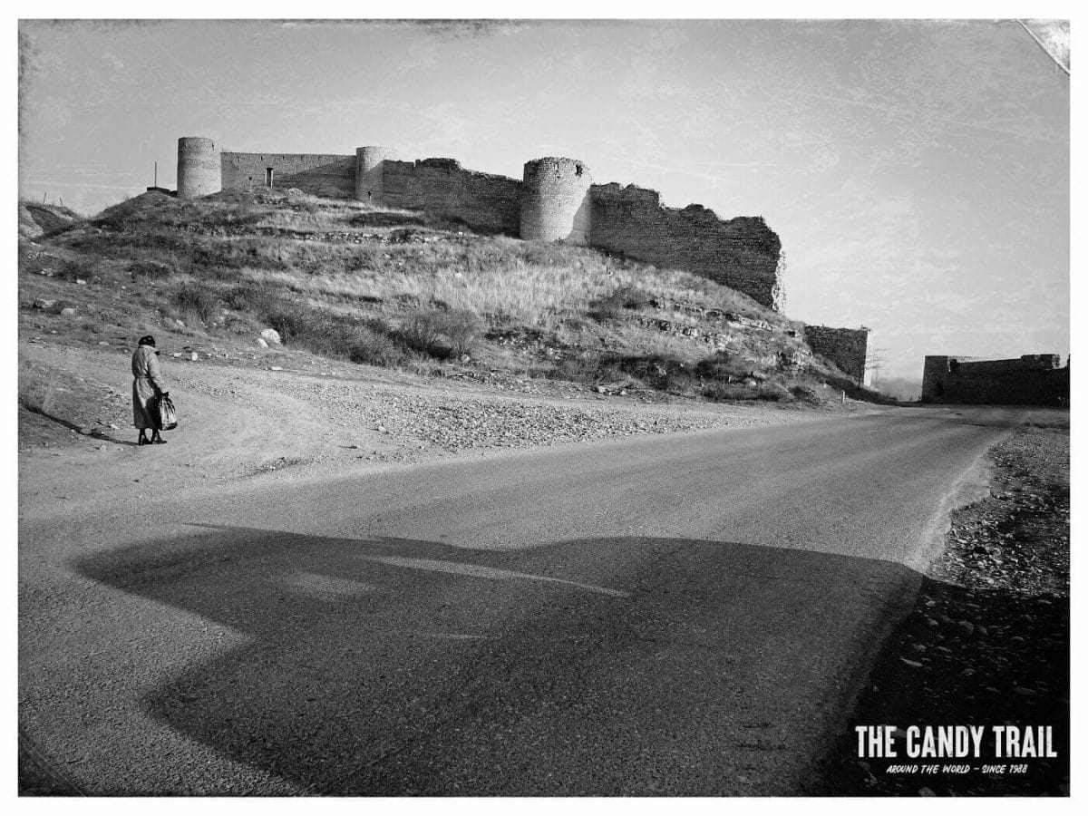 Traveling Nagorno-Karabakh past historic castle ruins.